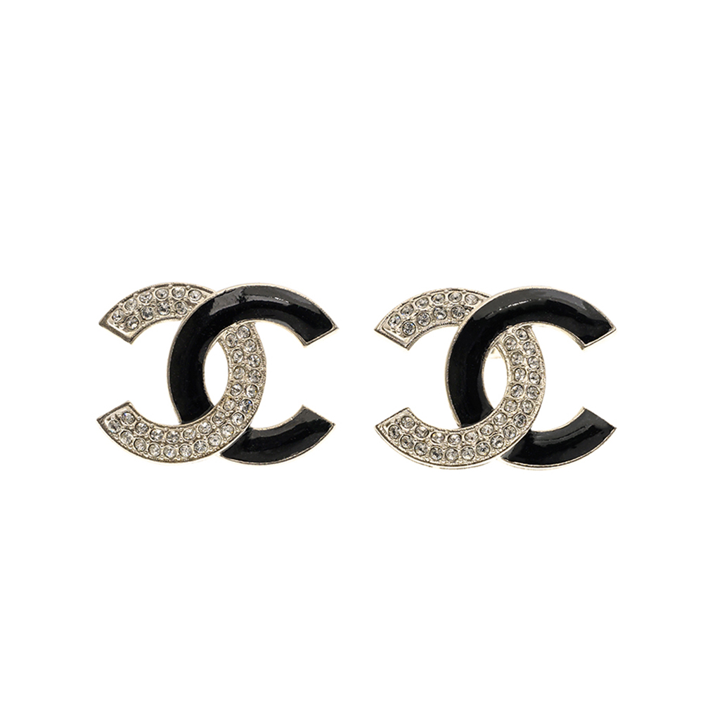 Luxury Chanel Earrings - CC Logo Adorned with Crystals