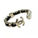 Chanel CC Logo Cuff Bracelet - Gold and Black Elegance