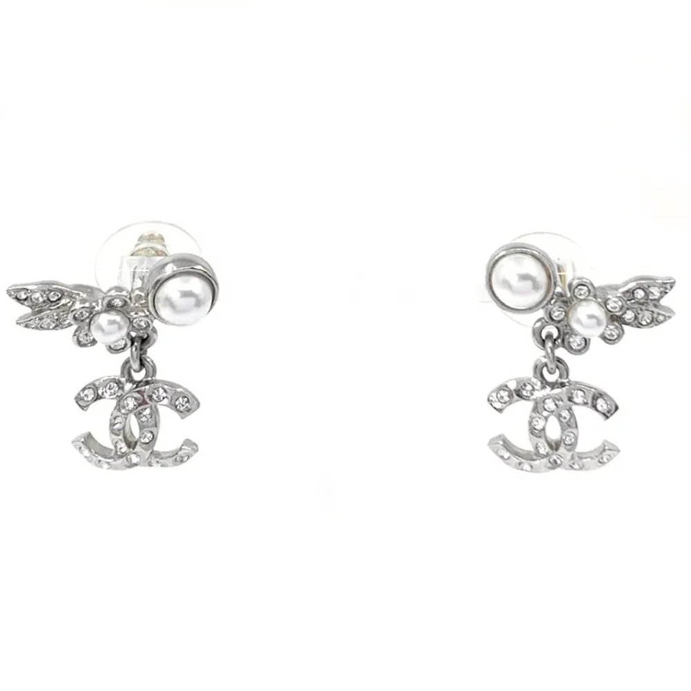 Chanel CC Earrings - Pearl and Crystal Opulence