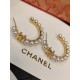 Chanel Pearl Hoop Earrings - Gold Tone Elegance