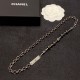 Chanel-Inspired Silver Tone Chain Necklace - CC Elegance