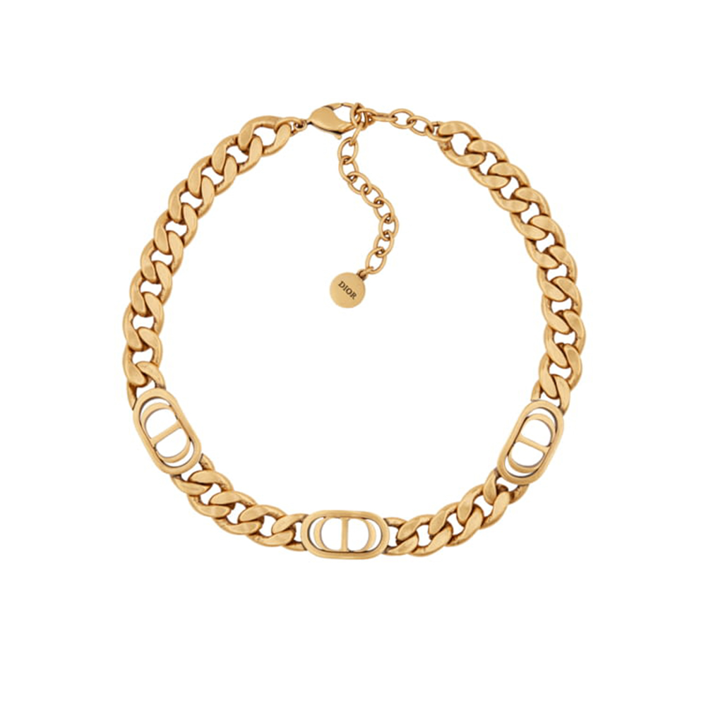 Dior-Inspired Gold Tone Necklace - CD Link Elegance