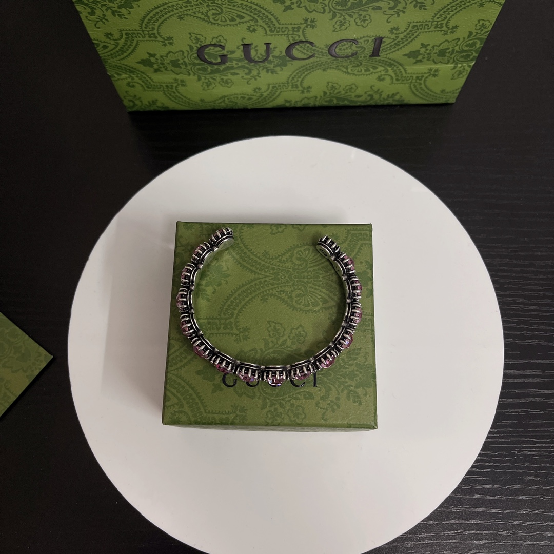 Gucci Glamour: Pink Crystal Pave Huggie Hoop Bracelet