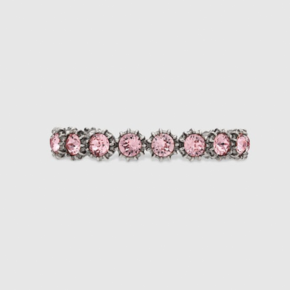 Gucci Glamour: Pink Crystal Pave Huggie Hoop Bracelet