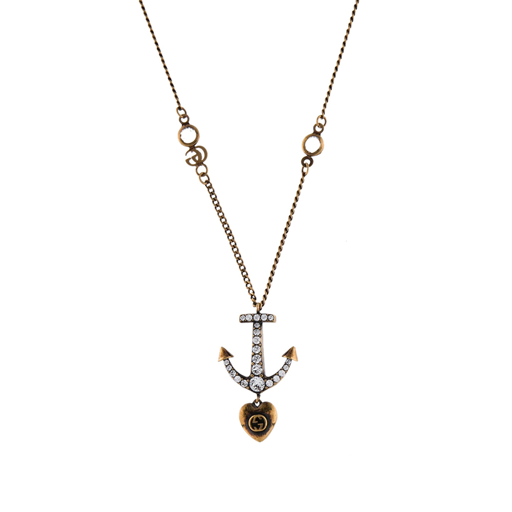 Gucci's Vintage Charm: Crystal-Studded Cross Necklace