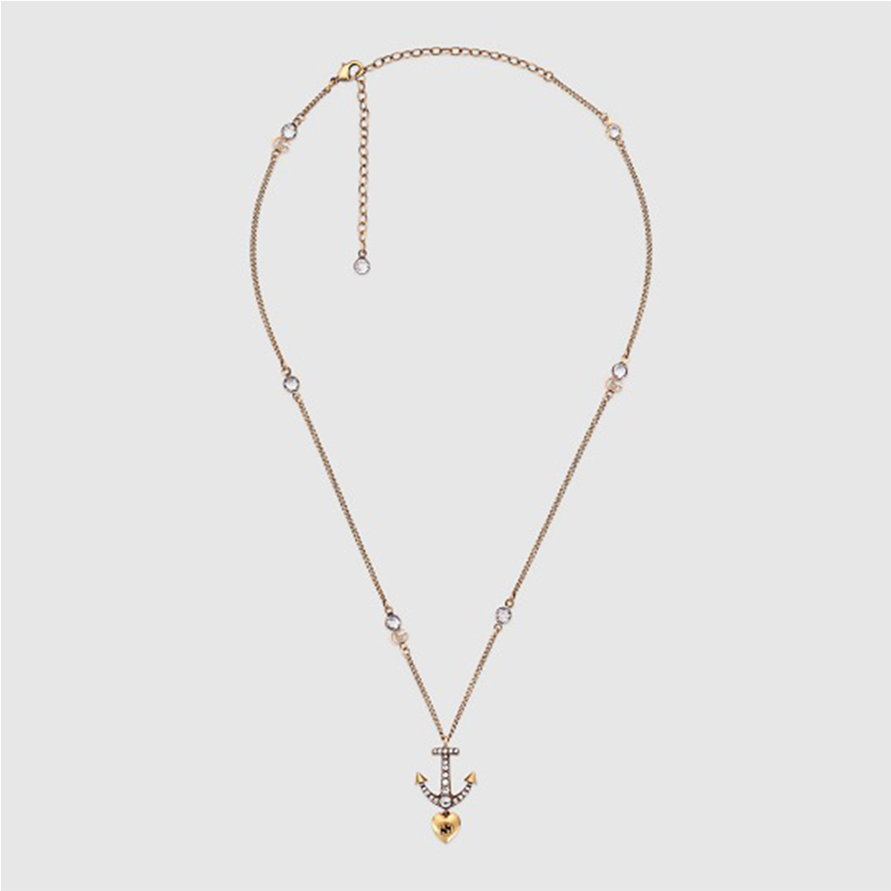 Gucci's Vintage Charm: Crystal-Studded Cross Necklace