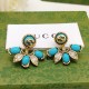 Gucci's Blue Opulence: Turquoise and Crystal Earrings