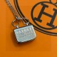 Hermès Silver Handbag Necklace