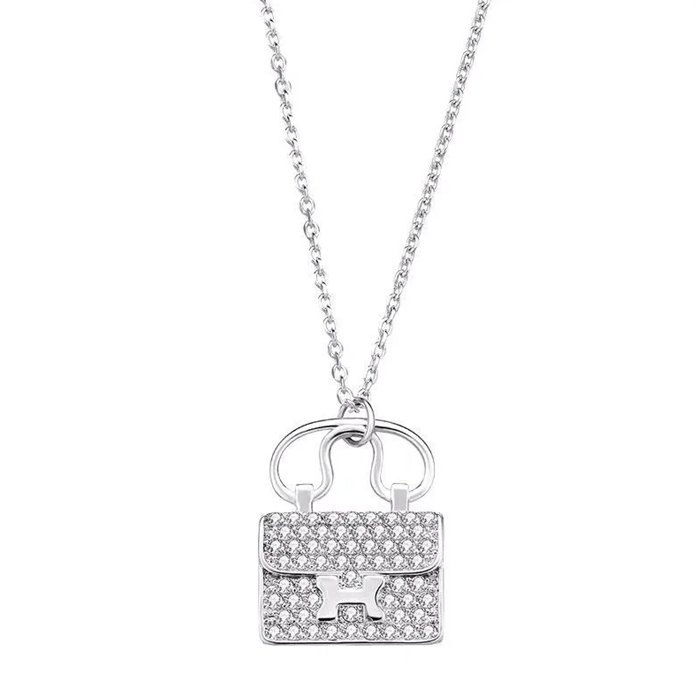 Hermès Silver Handbag Necklace