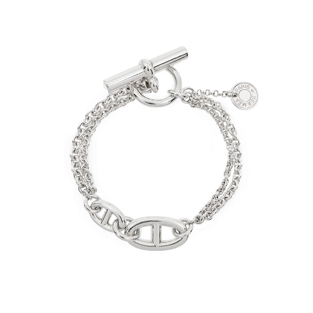 Trendy and Timeless: Hermès Silver 'H' Bracelet