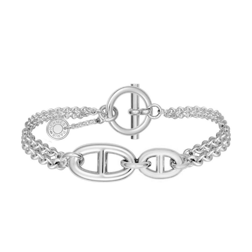 Trendy and Timeless: Hermès Silver 'H' Bracelet