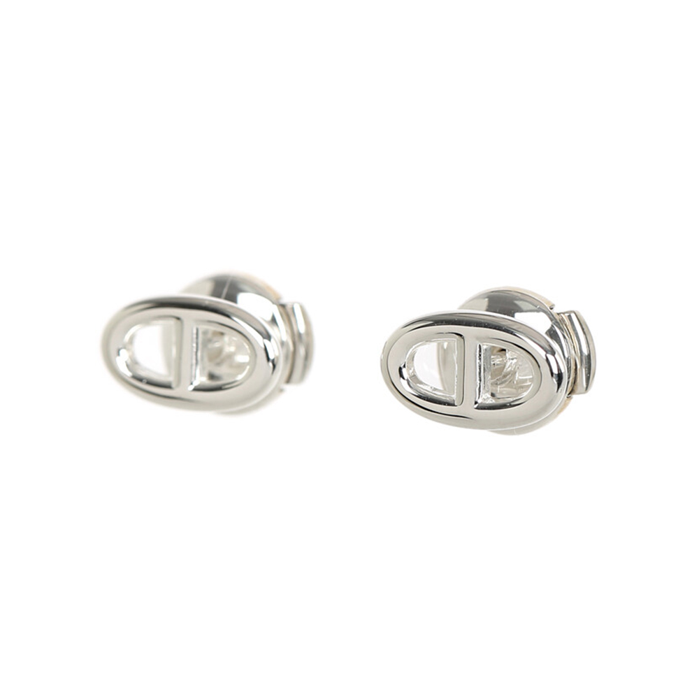 Hermès Minimalism: Silver 'H' Stud Earrings