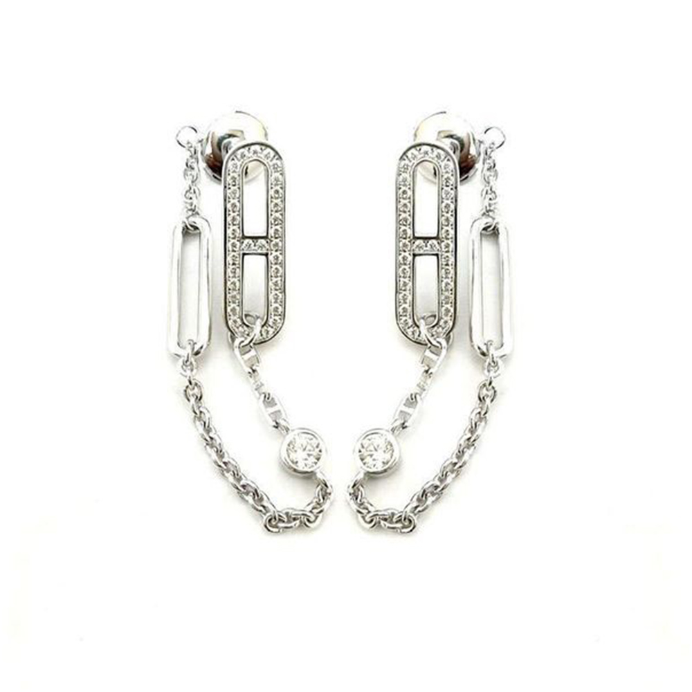 Hermès Silver Chain Earrings