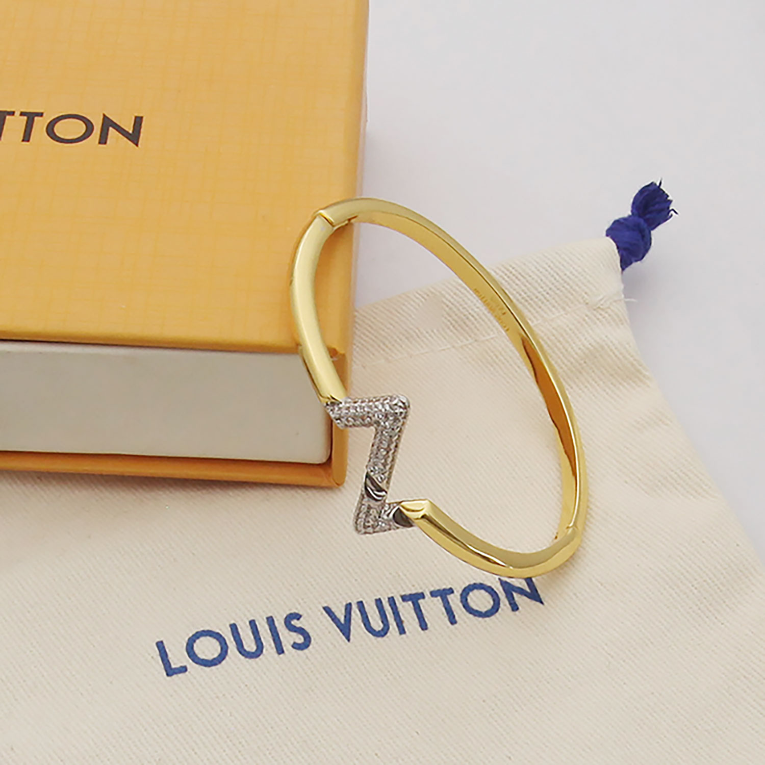 Louis Vuitton Initials Bangle - Gold Plated Luxury