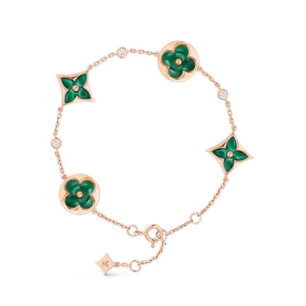 Green Enamel Bracelet - LV Design, Timeless Elegance