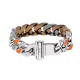 Stylish LV-Style Enamel Bracelet - Silver Tone, Must-Have for Any Outfit