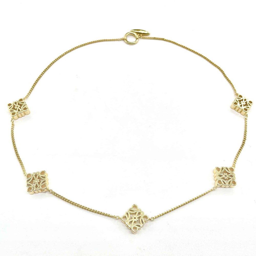 Loewe's Golden Elegance: Intricate Flower Necklace