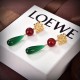 Loewe's Exotic Elegance: Jade and Agate Earrings