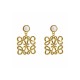 Loewe's Golden Elegance: Pearl and Monogram Earrings