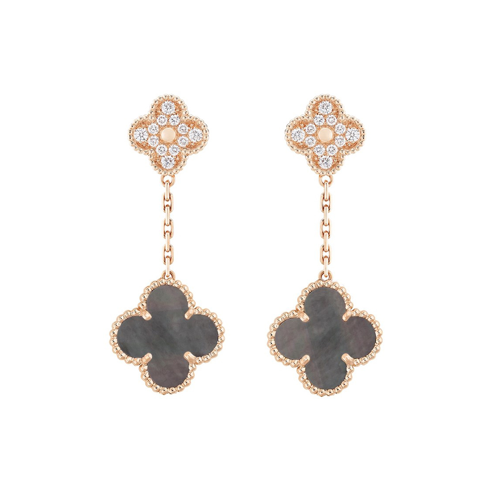 Trendy Green Agate Earrings - Van Cleef & Arpels Style, Must-Have Accessory