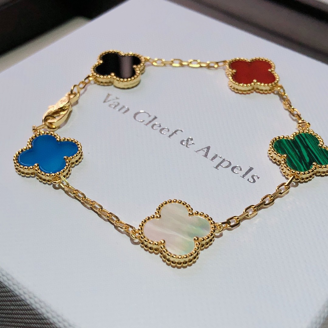 Van Cleef & Arpels Style Jewelry - Multicolor Gold Bracelet, Exclusive Design