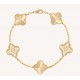 Trendy Gold Bracelet - Van Cleef & Arpels Inspired, Diamond Accents