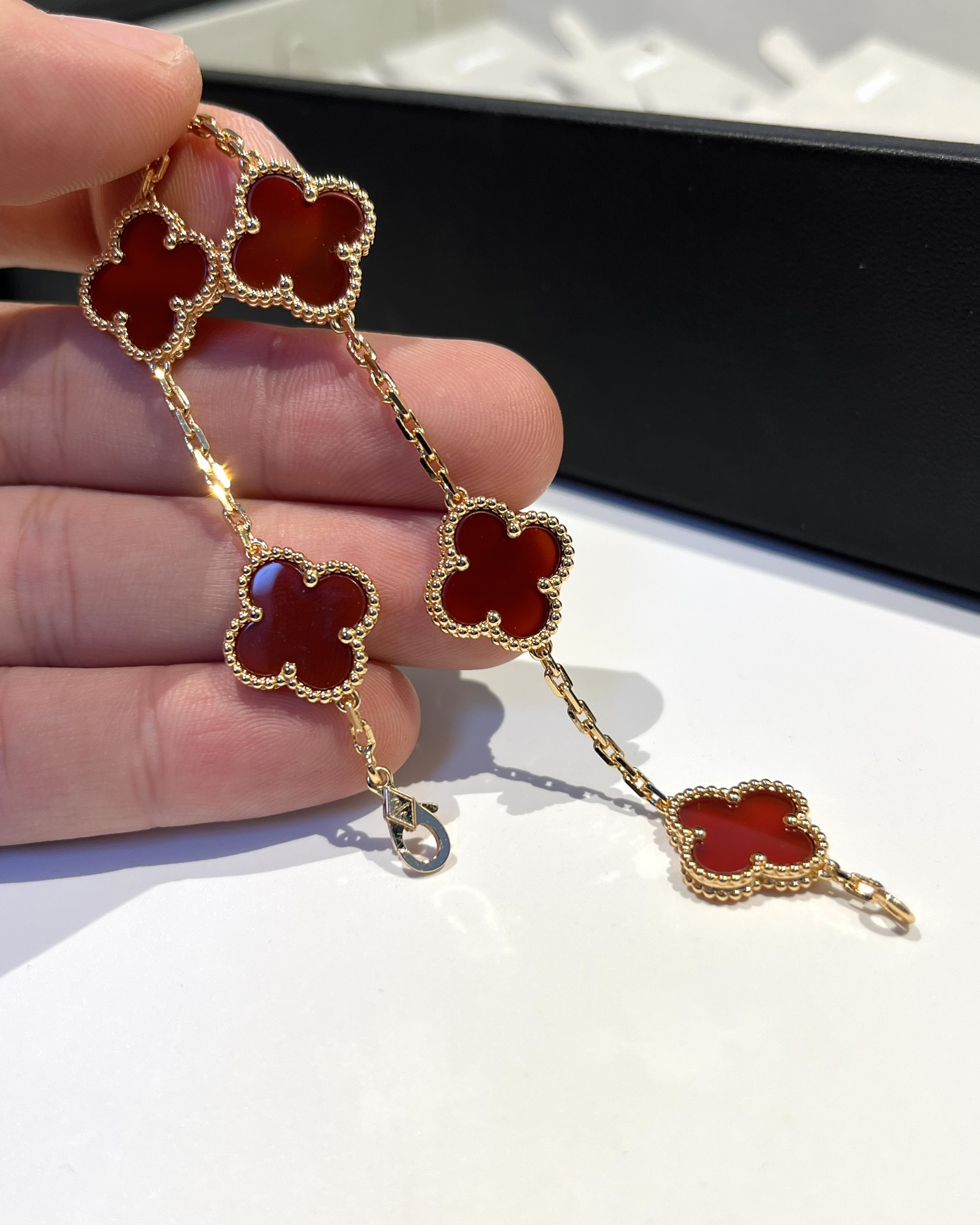 Trendy Red Agate Bracelet - Van Cleef & Arpels Inspired, Must-Have Accessory