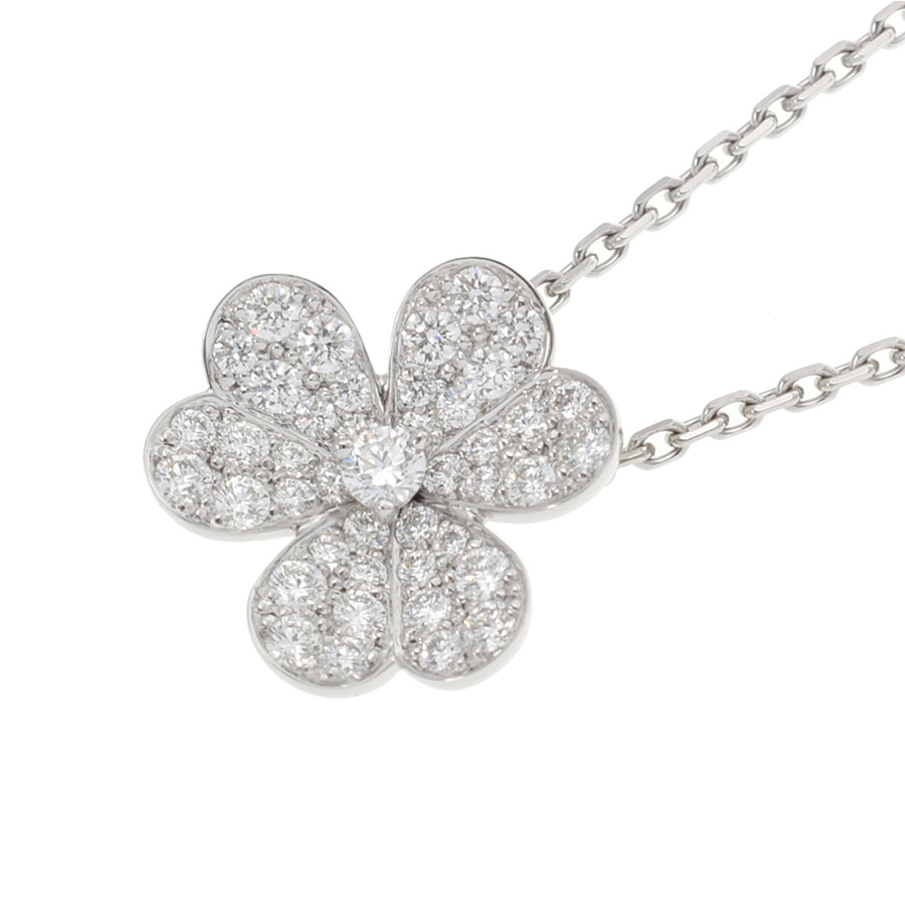 VanCleefArpelsInspiredNecklace - Silver Pave, Crystal Flower, Elegance