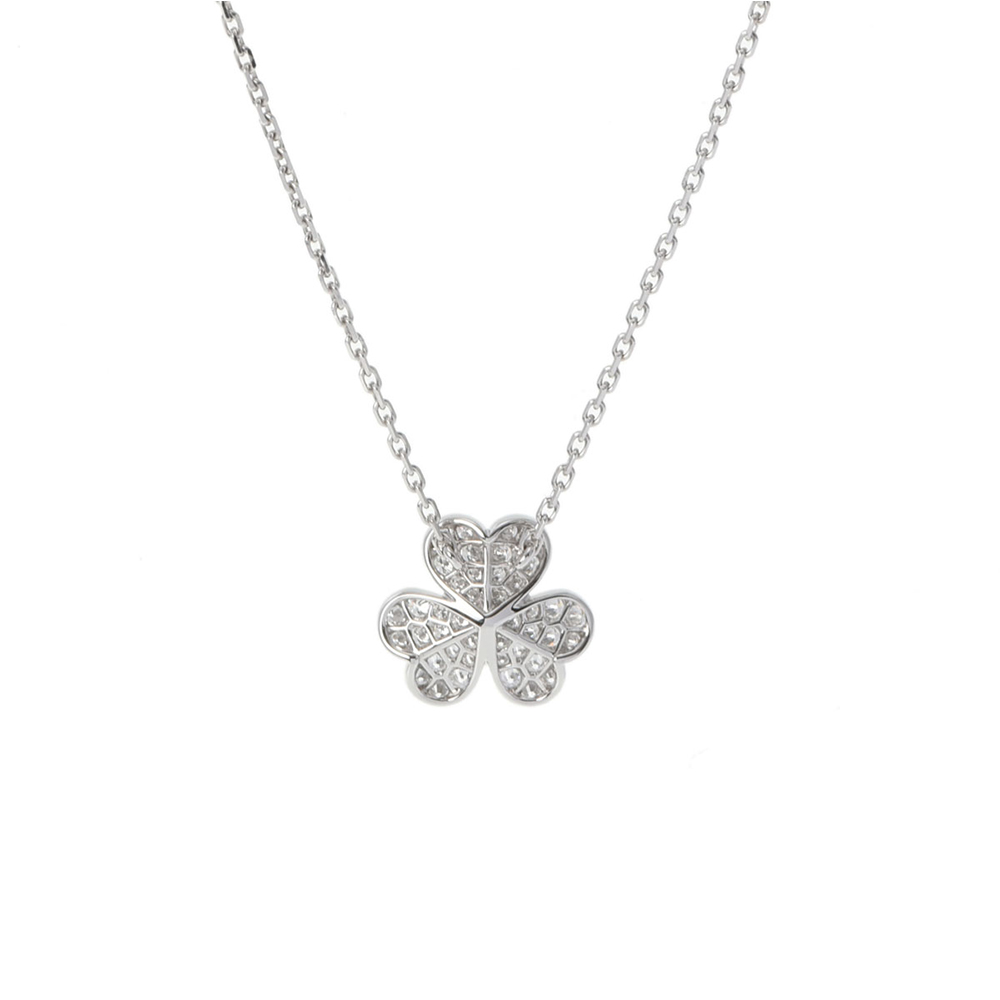 VanCleefArpelsInspiredNecklace - Silver Pave, Crystal Flower, Elegance