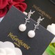 SaintLaurentPearlEarrings - Silver Tone, Elegant Fashion Statement