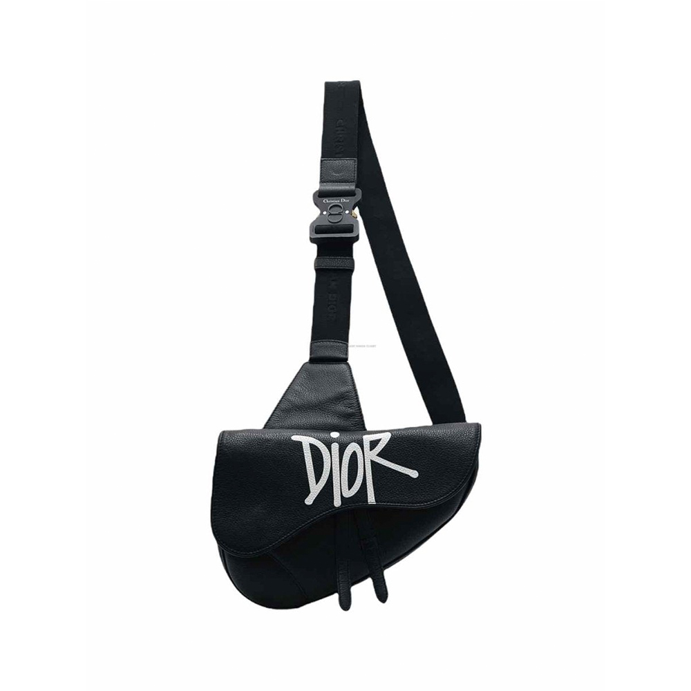 DiorCrossbodyBag - Black with White Logo, Chic and Classic