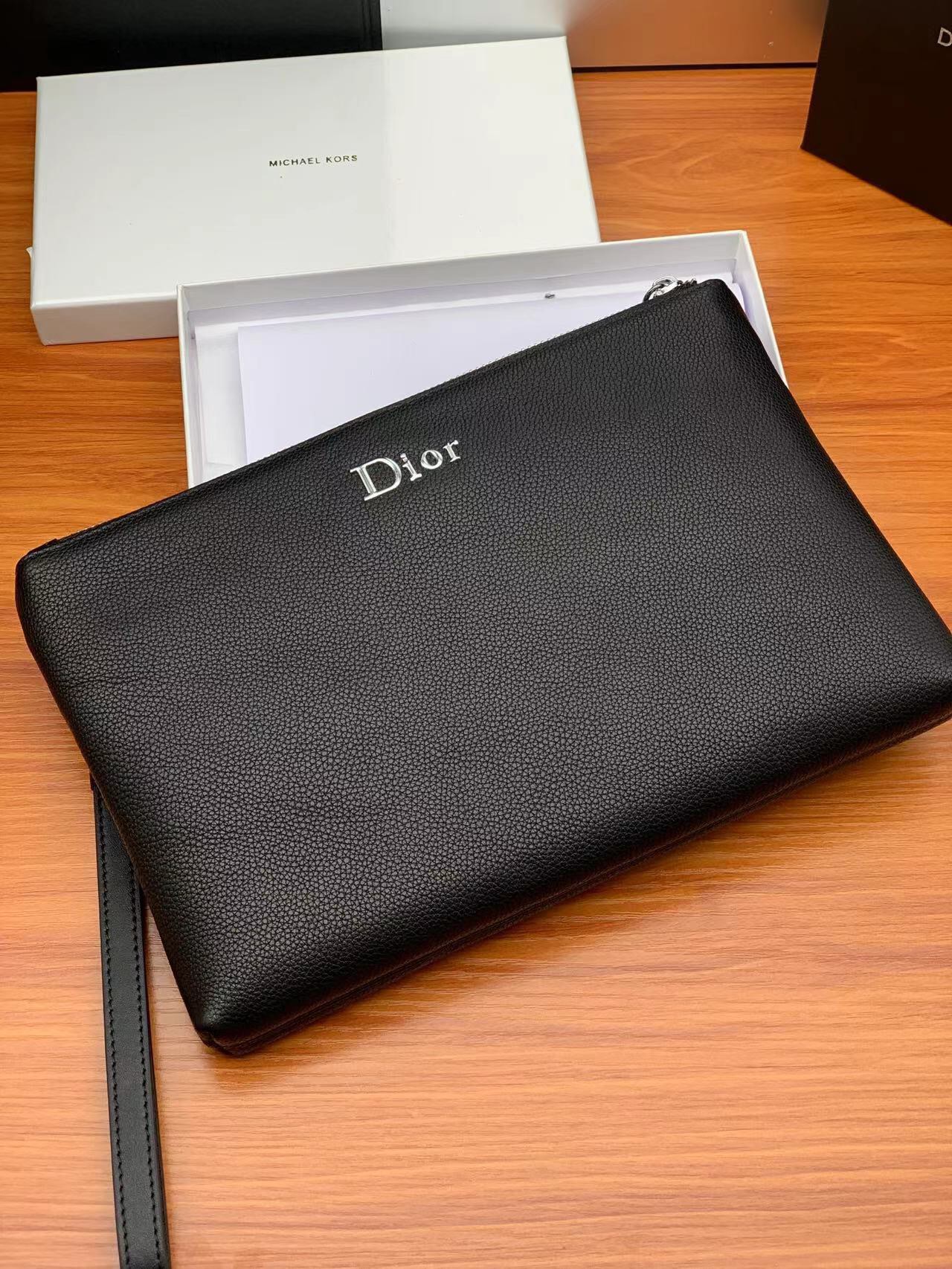 Dior-Inspired Black Leather Pouch - Chic and Sleek #DiorPouch