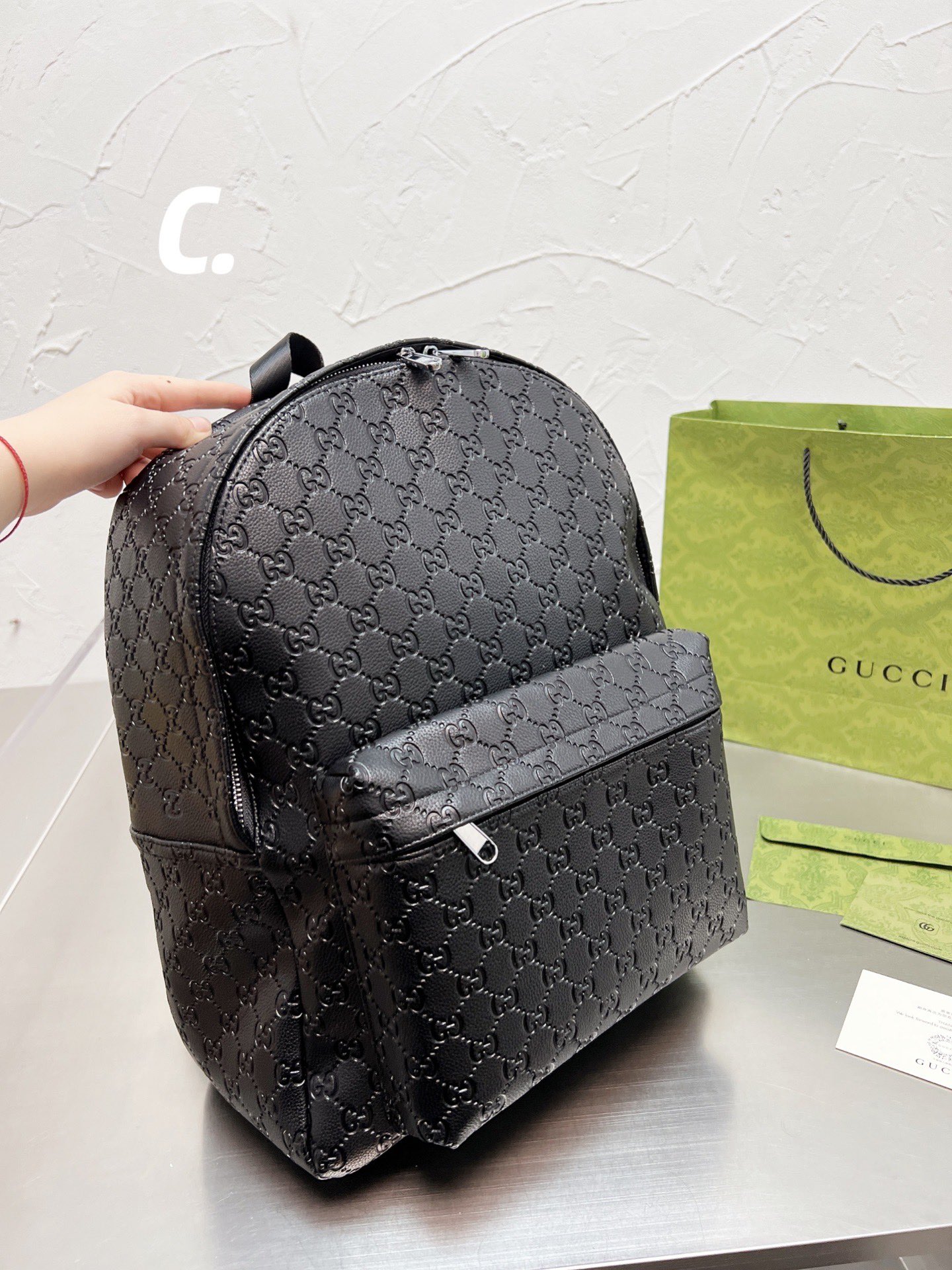 Gucci-Inspired Black Quilted Backpack - Luxurious Travel Companion #GucciBackpack