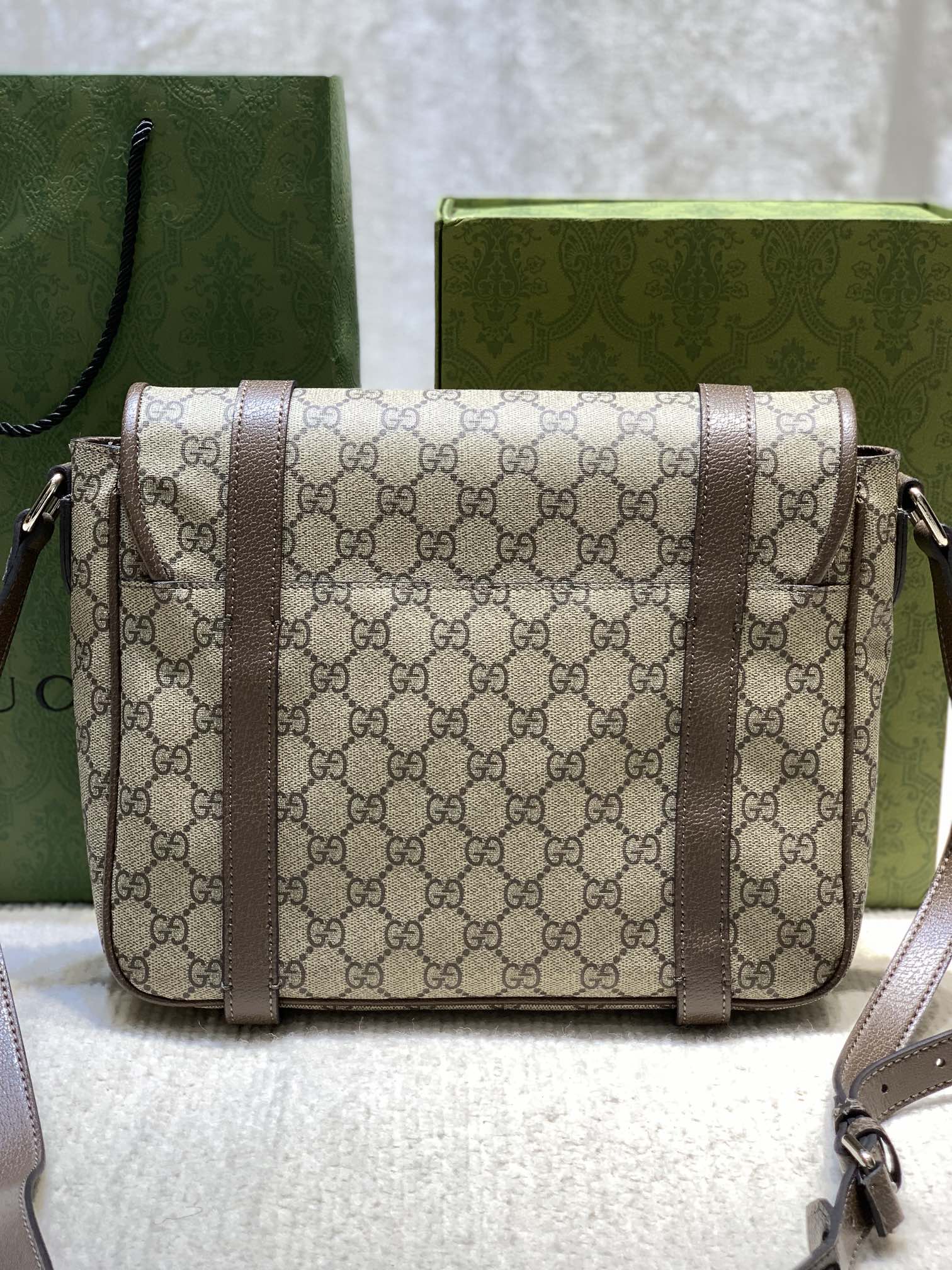 Luxury Gucci-Style GG Canvas Satchel with Buckles