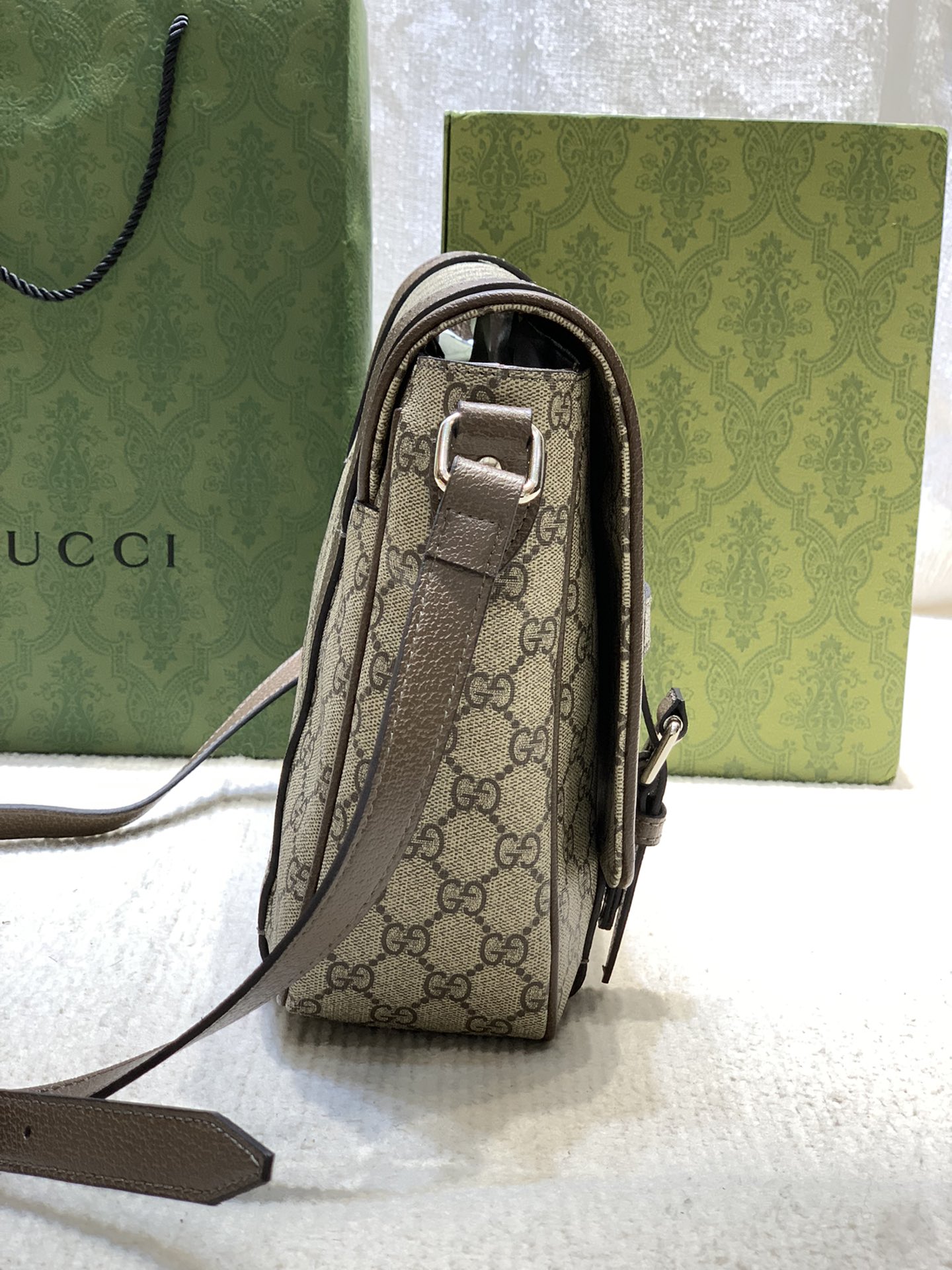 Luxury Gucci-Style GG Canvas Satchel with Buckles