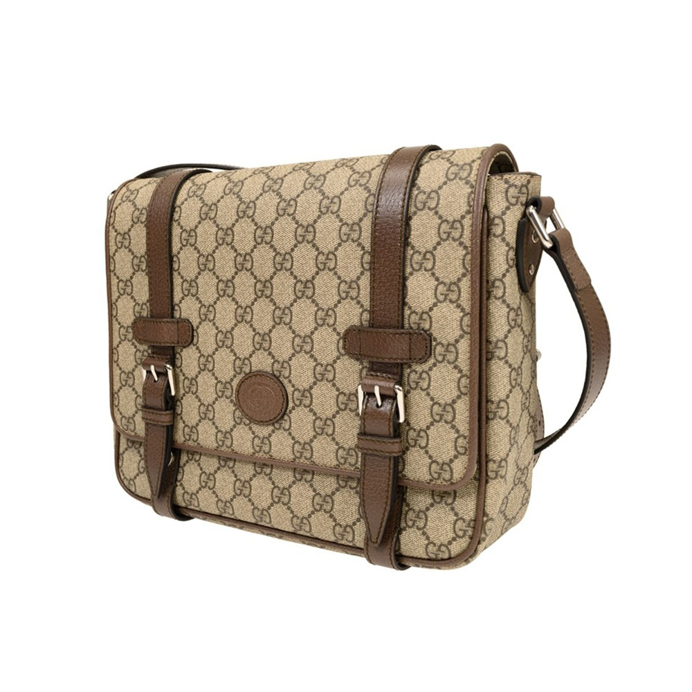 Luxury Gucci-Style GG Canvas Satchel with Buckles