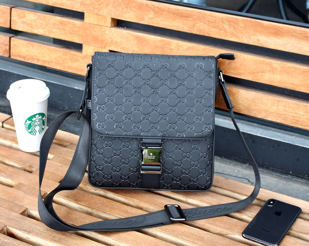 Gucci-Inspired Black Quilted Crossbody Bag - Trendy & Chic