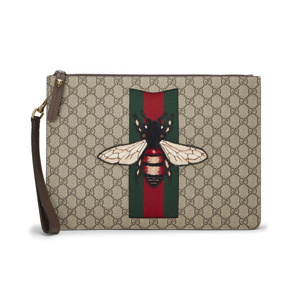 Elegant Bee-Accented Clutch - Gucci-Inspired Design