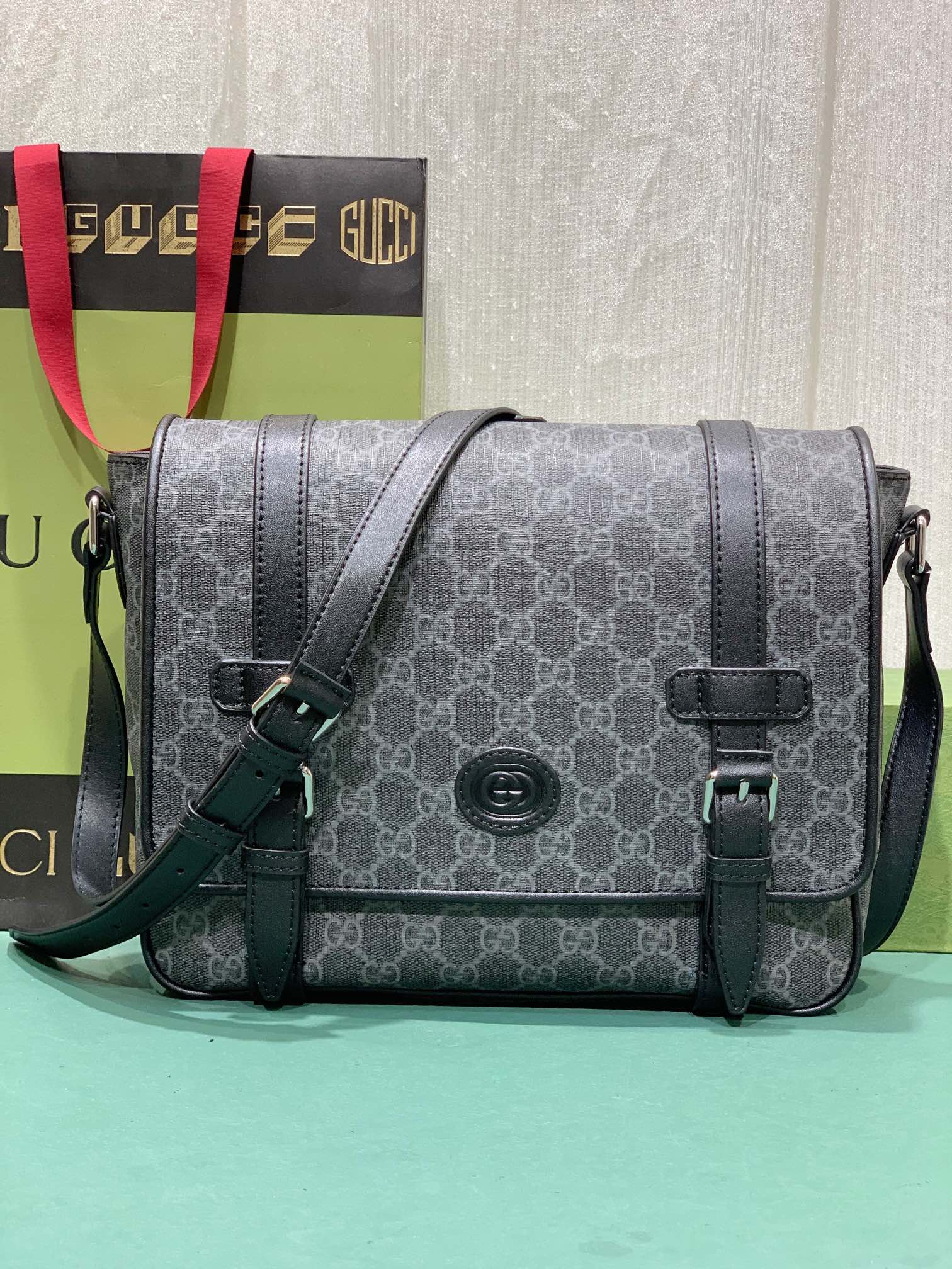 Gucci-Inspired Monogram Satchel - Chic and Timeless