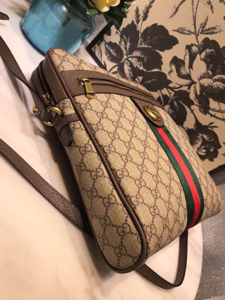 Gucci-Inspired Canvas Crossbody Bag - Classic and Chic