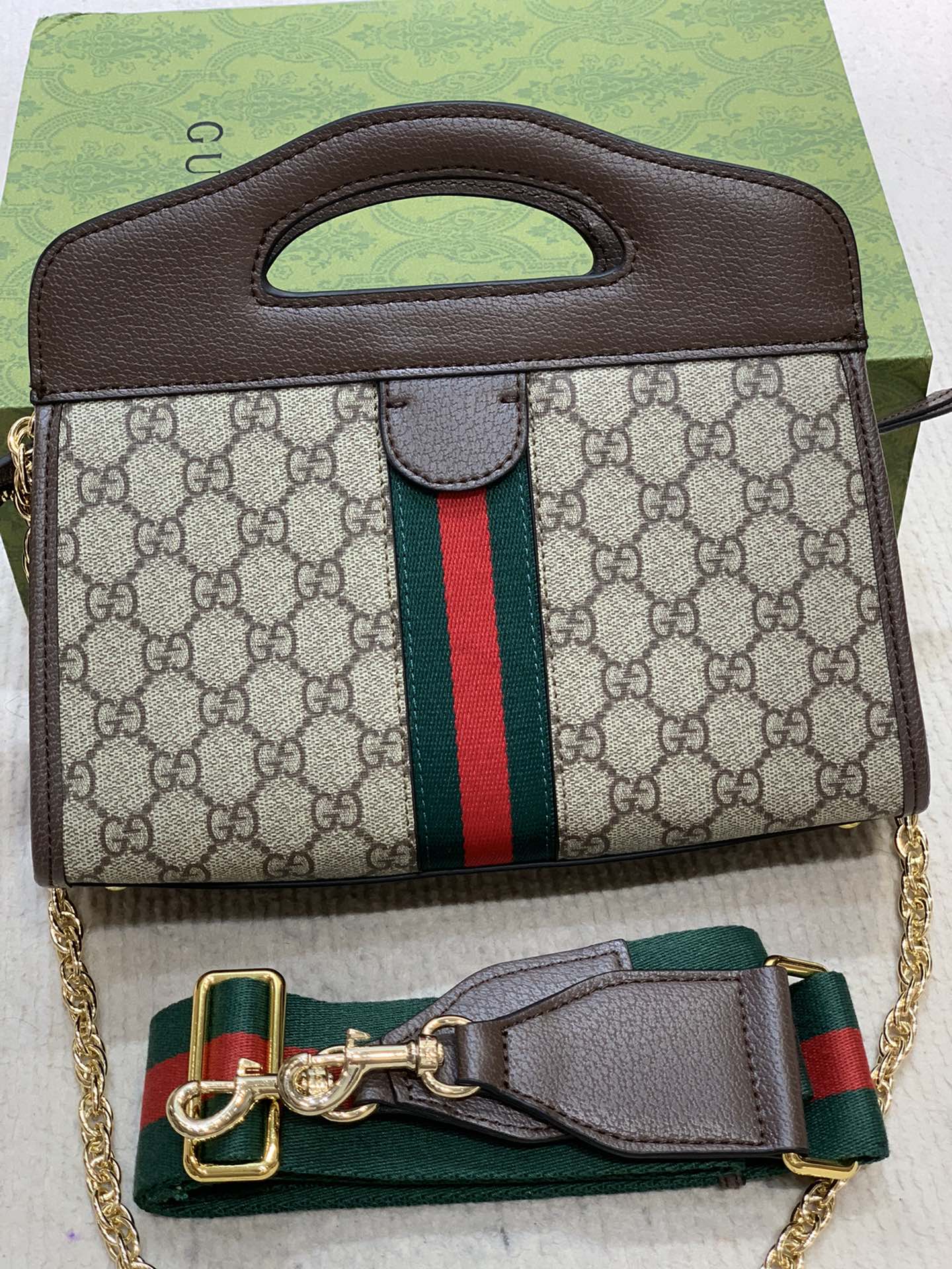 Gucci-Inspired Striped Shoulder Bag - Classic Monogram