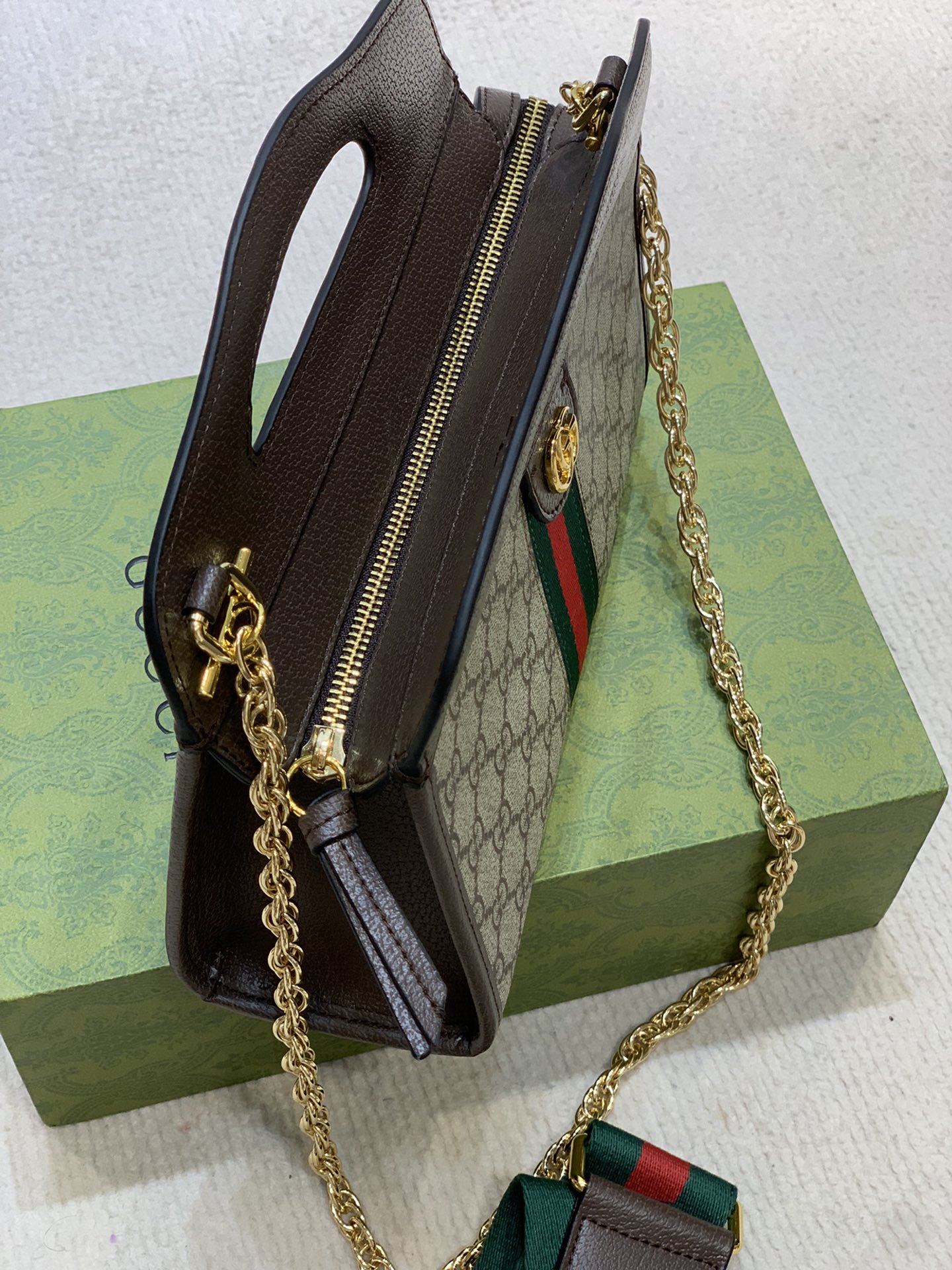 Gucci-Inspired Striped Shoulder Bag - Classic Monogram