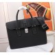 Hermès Black Leather Satchel | Luxury Lock Detail |