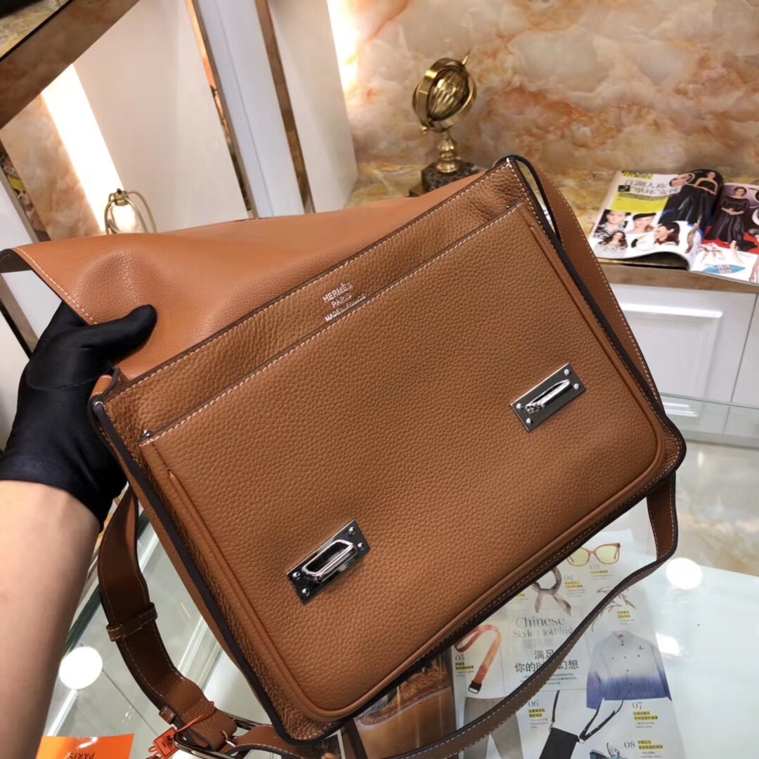 Hermès Camel Brown Leather Satchel | Luxury Crossbody Bag |