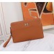 Hermès Tan Leather Clutch | Iconic 'H' Buckle |