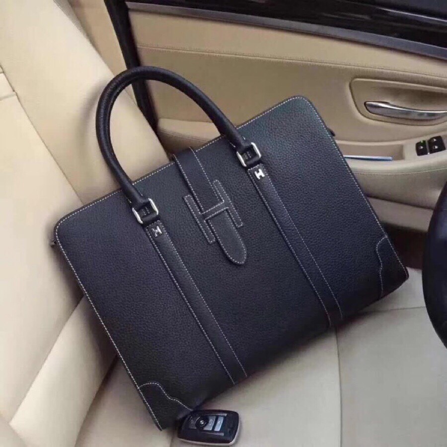 Hermès Black Leather Briefcase | Executive Style | 