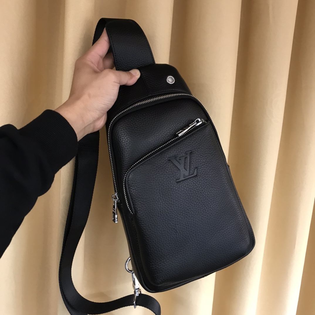 LV Black Leather Sling Bag - Urban Chic