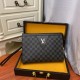 Louis Vuitton Clutch Bag - Checkered Pattern with LV Initials