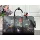 LV World Map Travel Bag - Black Checkered Canvas