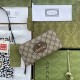 Gucci GG Pattern Clutch - Beige with Brown Leather and Tassel